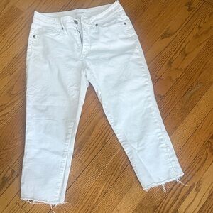 LOFT Women's Cropped White Jeans